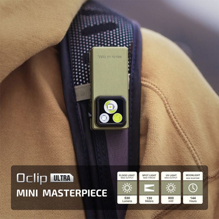 Ліхтар Olight Oclip Ultra Clip-On EDC Olive Green