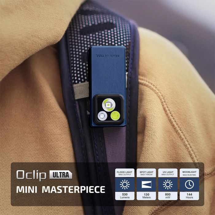 Ліхтар Olight Oclip Ultra Clip-On EDC Navy Blue