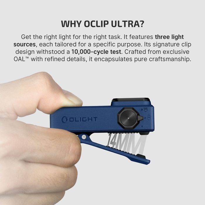 Ліхтар Olight Oclip Ultra Clip-On EDC Navy Blue