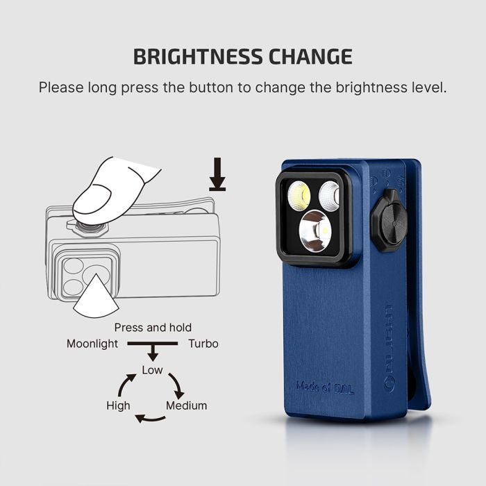 Ліхтар Olight Oclip Ultra Clip-On EDC Navy Blue