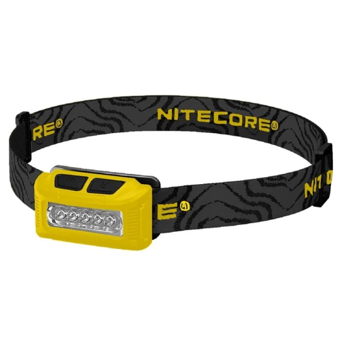 Ліхтар налобний Nitecore NU10 (4xLED + RED LED, 160 люмен), жовтий