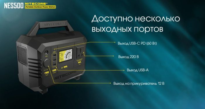 Портативна зарядна станція Nitecore NES500 (144000 mAh)