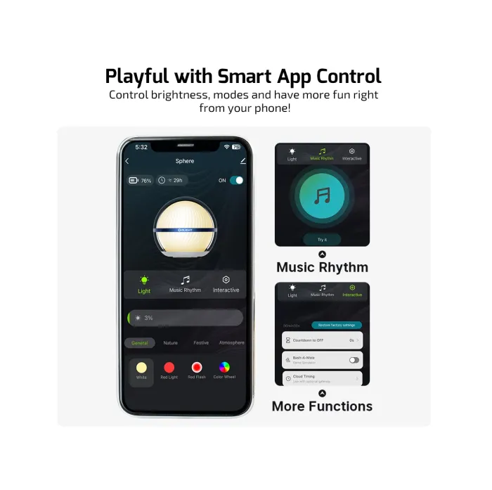 Ліхтар Olight DIY Bundle Sphere Ambient Light 360° Stellar Sky (USB-C Charging) with App Control