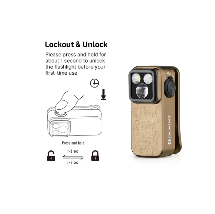 Ліхтар Olight Oclip Pro Ancient Script