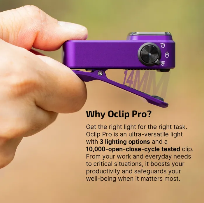 Ліхтар Olight Oclip Pro Purple