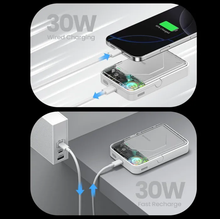 Магнітний бездротовий повербанк SHARGE ICEMAG 2 Power Bank 30w 10000 mAh