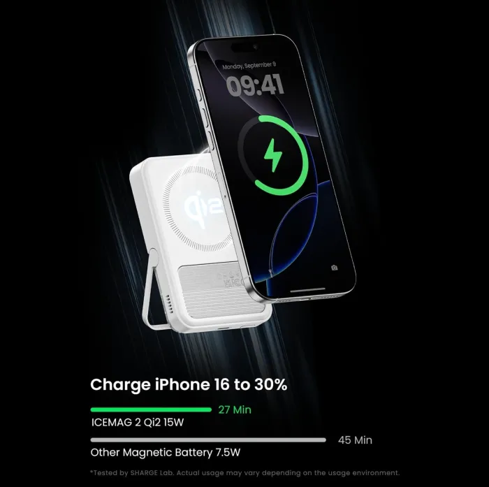 Магнітний бездротовий повербанк SHARGE ICEMAG 2 Power Bank 30w 10000 mAh