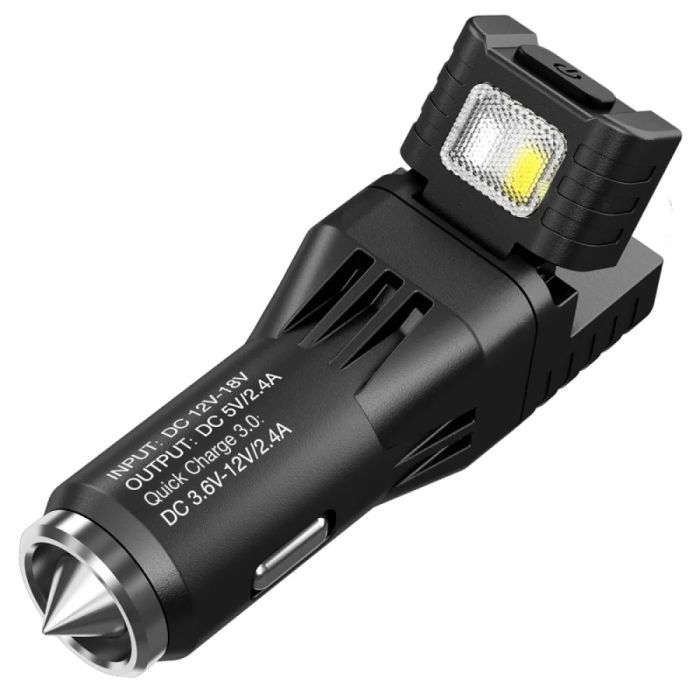 Ліхтар 2 в 1 Nitecore VCL10 від прикурювача + автомобільний зарядний пристрій (25 люмен, 2 режими)